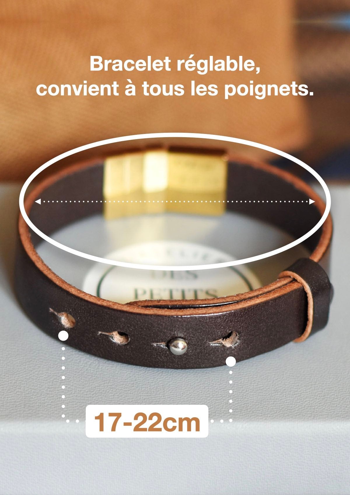 taille bracelet en cuir 